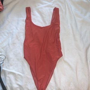 Aerie buttery scoop one piece cheeky terracotta
